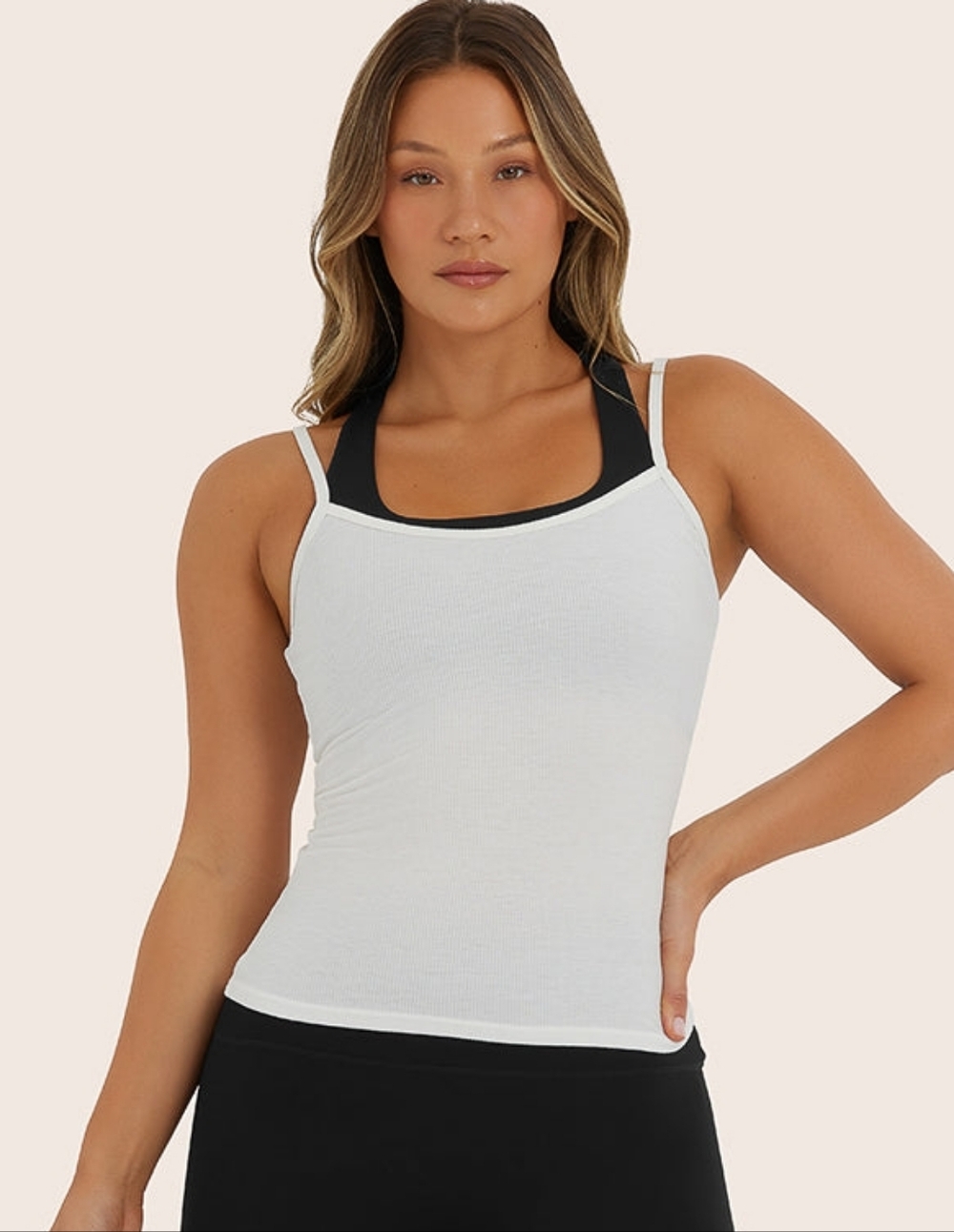 SET Active | Sportbody Layered Cami Bra in Onyx